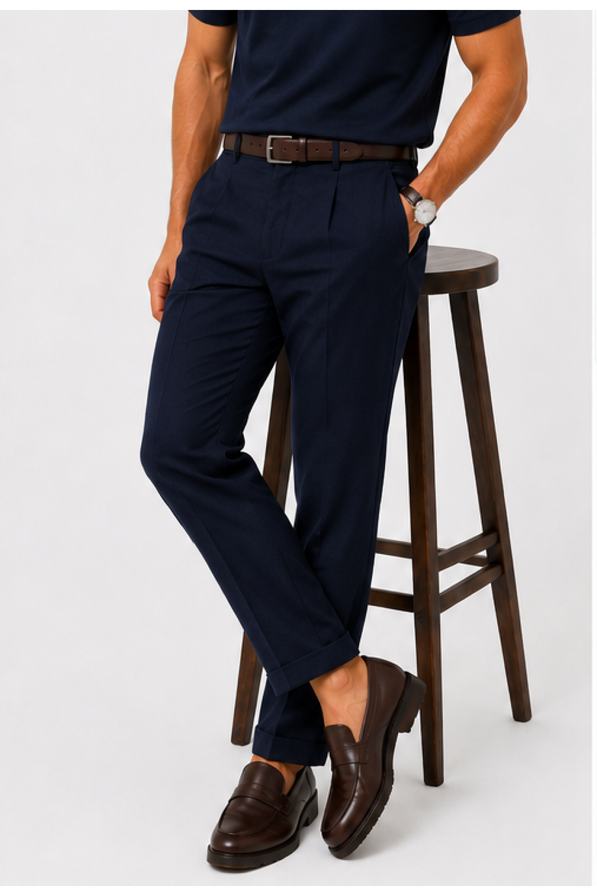 Aeterna Regular Fit Lacivert Pantolon